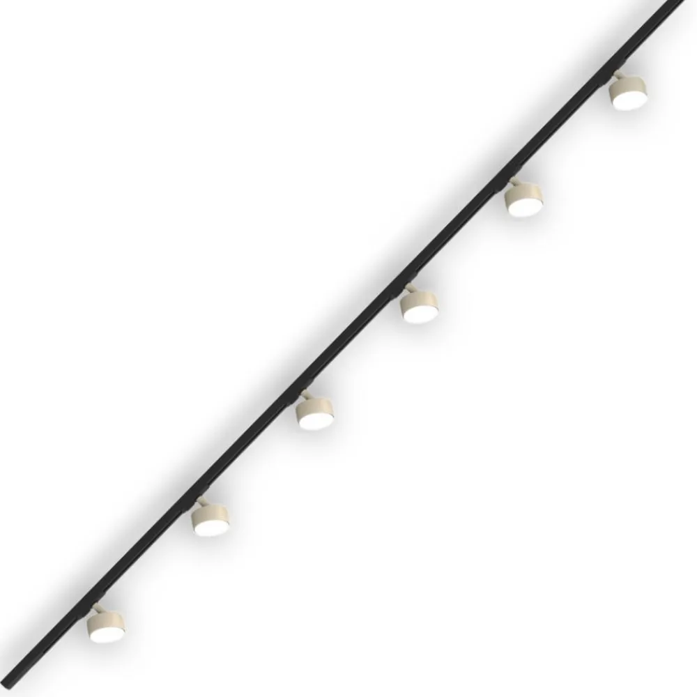 Illuminazione A Binario-Selezionato da Mazzolaluce Sistema plafoniera binario 200cm monofase con 6 spot gx53 sabbia orientabili