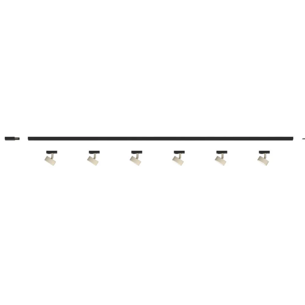 Illuminazione A Binario-Selezionato da Mazzolaluce Sistema plafoniera binario 200cm monofase con 6 spot gx53 sabbia orientabili