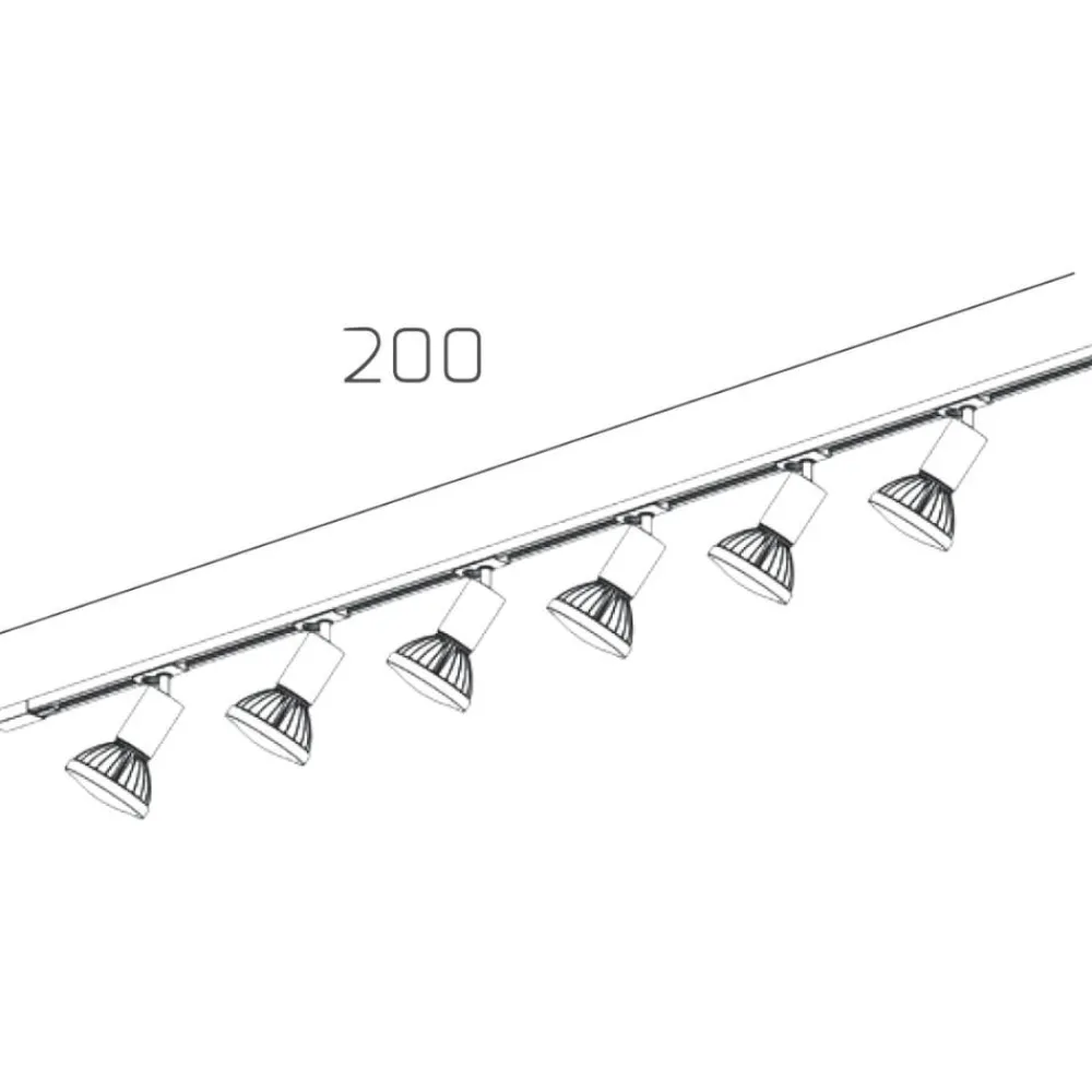 Illuminazione A Binario-Selezionato da Mazzolaluce Sistema plafoniera binario 200cm monofase con 6 spot gx53 sabbia orientabili