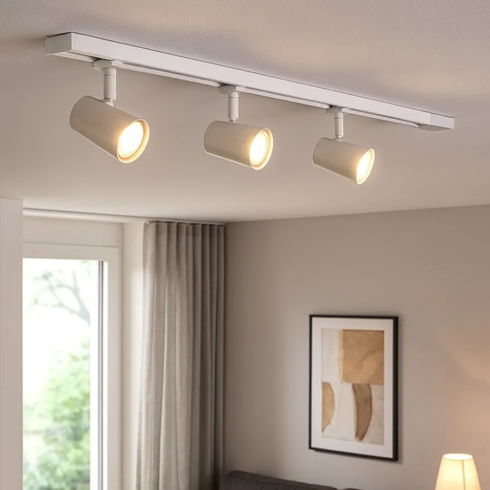 Illuminazione A Binario-Selezionato da Mazzolaluce Sistema profilo a binario 107cm bianco con faretti orientabili fp