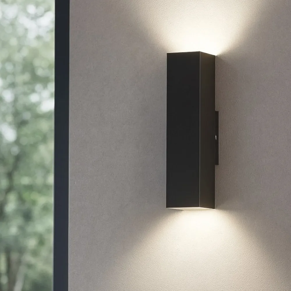 Applique Da Parete-Ideal Lux Sky ap2 applique da parete squadrato nero doppia luce