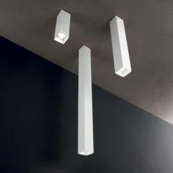 Faretti Da Soffitto-Ideal Lux Sky pl1 bianco faretto quadrato da soffitto 5w 3000k
