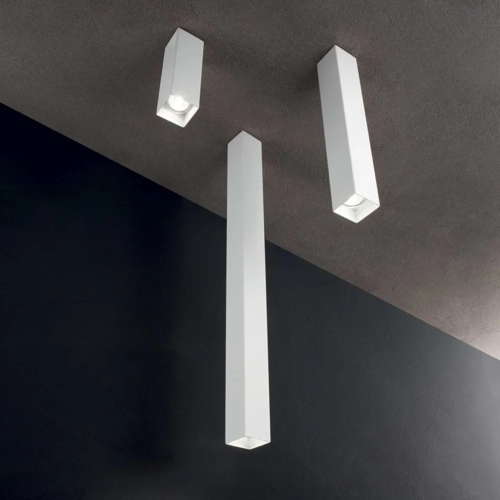 Faretti Da Soffitto-Ideal Lux Sky pl1 h75 idea lux faretto squadrato da soffitto led 5w 3000k bianco