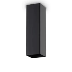 Faretti Da Soffitto-Ideal Lux Sky pl1 nero faretto 5w 3000k quadrato da soffitto