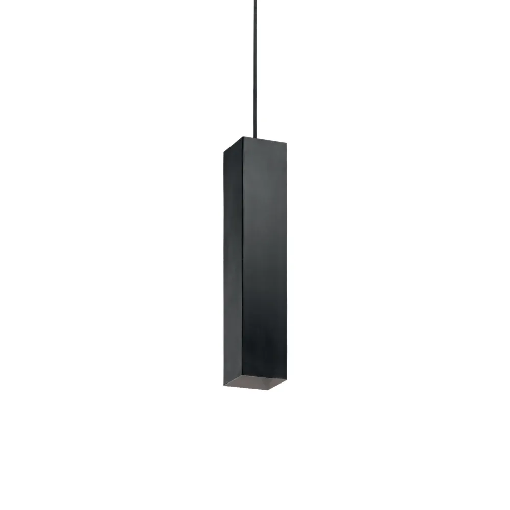 Lampade A Sospensione-Ideal Lux Sky sp1 lampada sospensione quadrata nero per isola
