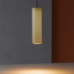 Lampade A Sospensione-Ideal Lux Sky sp1 lampada sospensione quadrata oro ottone