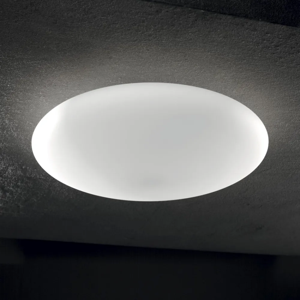 Plafoniere Moderne-Ideal Lux Smarties pl3 d60 plafoniera camera da letto bianca 60cm