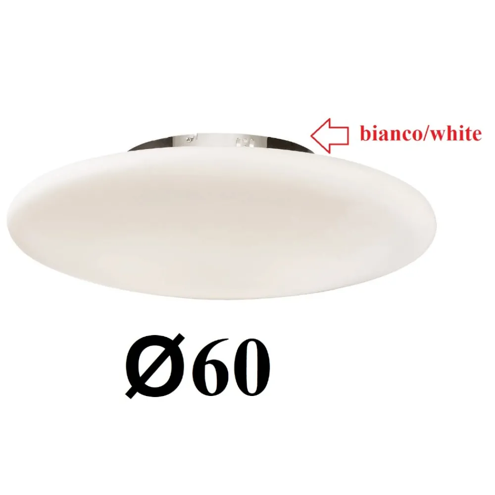 Plafoniere Moderne-Ideal Lux Smarties pl3 d60 plafoniera camera da letto bianca 60cm