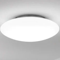 Plafoniere Moderne-Ideal Lux Smarties pl3 d50 plafoniera bianca disco in vetro moderna