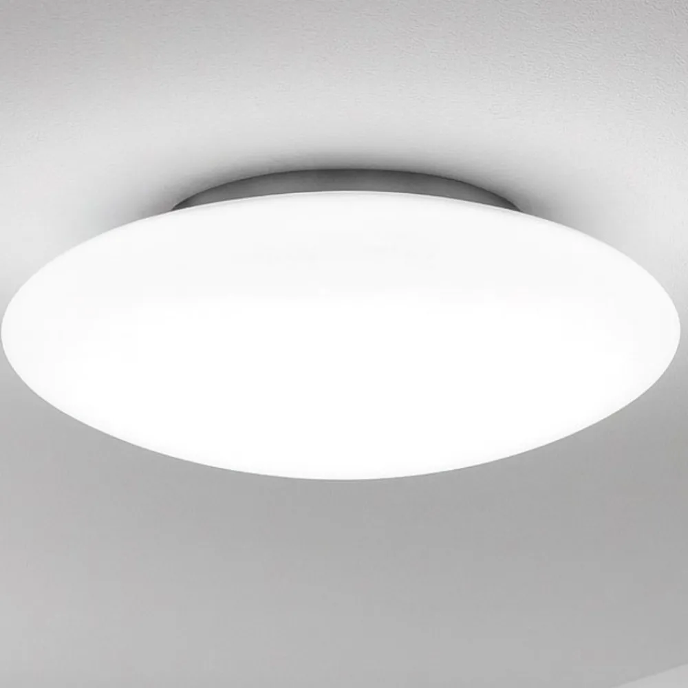 Plafoniere Moderne-Ideal Lux Smarties pl3 d50 plafoniera bianca disco in vetro moderna