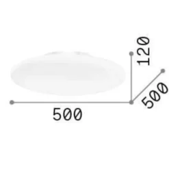Plafoniere Moderne-Ideal Lux Smarties pl3 d50 plafoniera bianca disco in vetro moderna