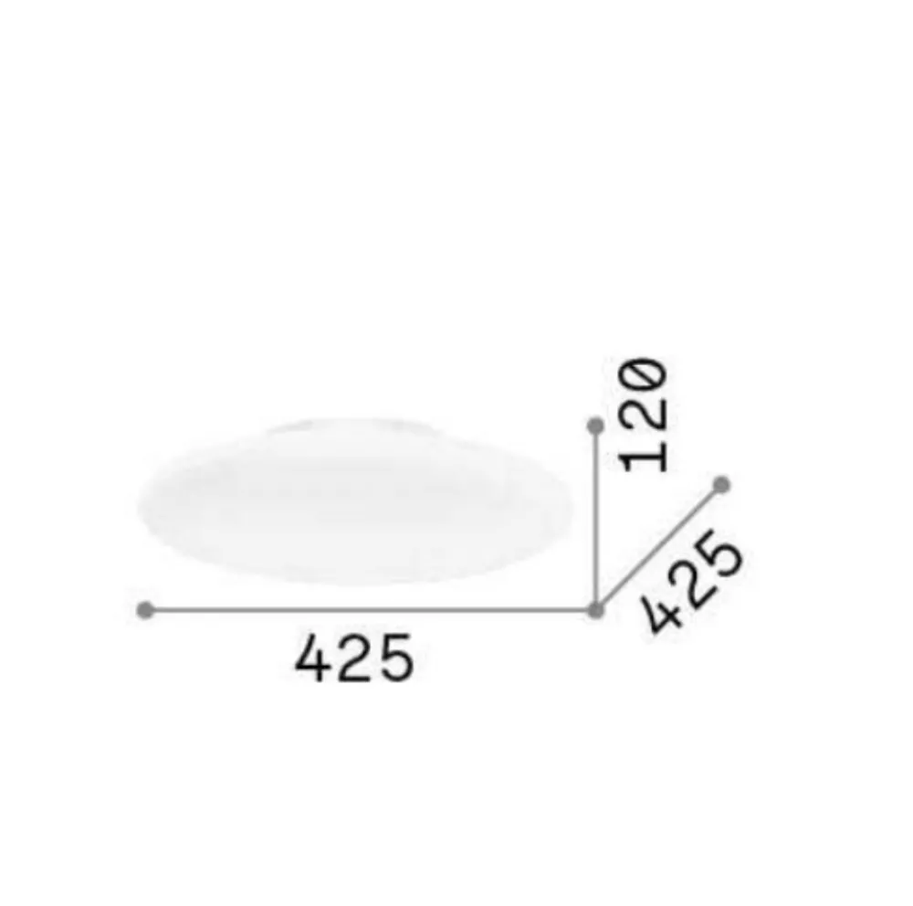 Plafoniere Moderne-Ideal Lux Smarties pl2 d42 plafoniera moderna per cucina sfera vetro bianco