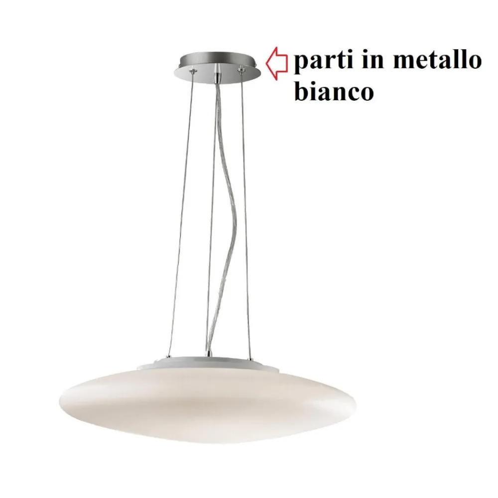 Lampadario Camera Da Letto-Ideal Lux Smarties sp5 d60 lampadario per camera da letto vetro bianco