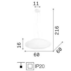 Lampadario Camera Da Letto-Ideal Lux Smarties sp5 d60 lampadario per camera da letto vetro bianco