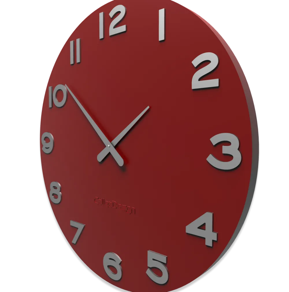 Orologi Da Parete Moderni-Selezionato da Mazzolaluce Smarty number orologio moderno da parete rotondo legno colore rubino