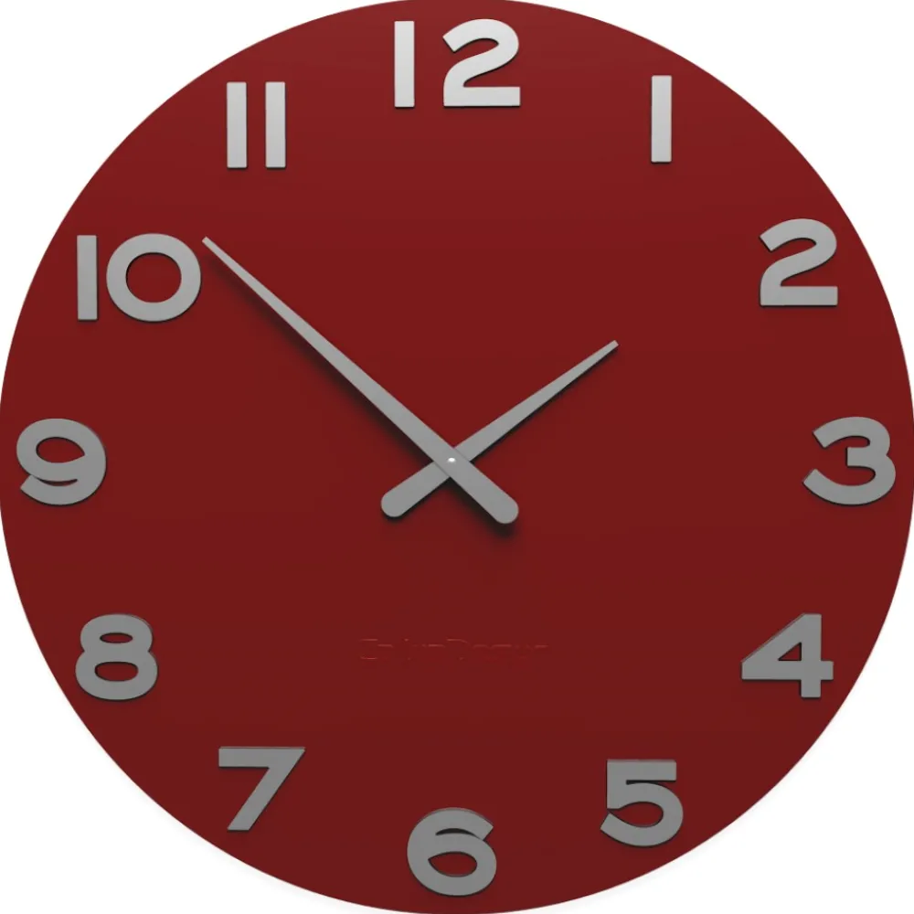 Orologi Da Parete Moderni-Selezionato da Mazzolaluce Smarty number orologio moderno da parete rotondo legno colore rubino
