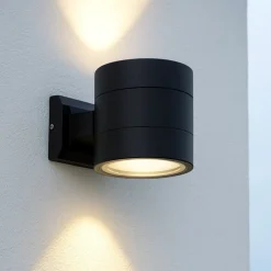 Applique Da Esterno-Ideal Lux Snif ap1 round applique da esterno nero ip54 moderna