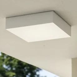 Plafoniere Da Esterno-Ideal Lux Snow pl 3000k plafoniera da esterno quadrata led 3000k ip65