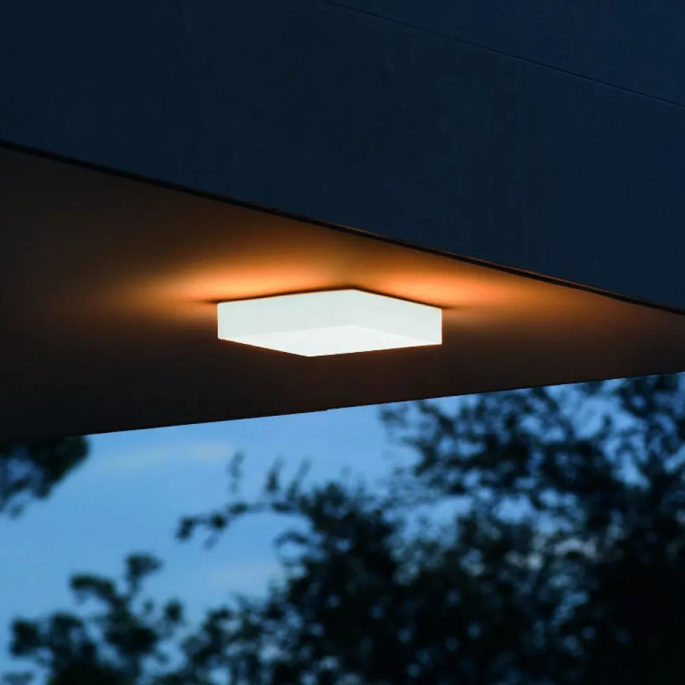 Plafoniere Da Esterno-Ideal Lux Snow pl 3000k plafoniera da esterno quadrata led 3000k ip65