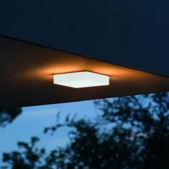 Plafoniere Da Esterno-Ideal Lux Snow pl 4000k plafoniera per terrazzo esterno ip65