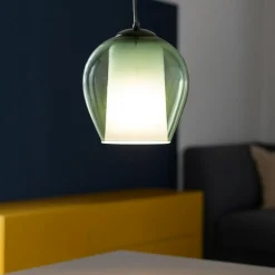 Lampade A Sospensione-Ondaluce So bonnie 1 verde lampada a sospensione di vetro