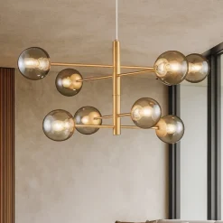 Lampadari Moderni-Ondaluce So eliseo lampadario moderno 6 luci oro sfere vetro