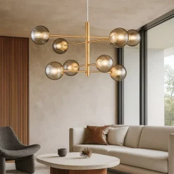 Lampadari Moderni-Ondaluce So eliseo lampadario moderno 6 luci oro sfere vetro
