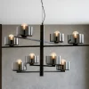 Lampadari Moderni-Ondaluce So figaro lampadario moderno 8 luci nero per salotto