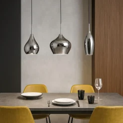 Lampadari Moderni-Ideal Lux Soft sp3 fume lampadario 3 vetri fume