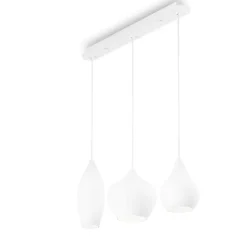 Lampadari Cucina-Ideal Lux Soft sp3 lampadario per isola cucina tre luci vetri bianchi