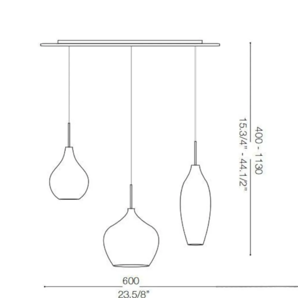 Lampadari Cucina-Ideal Lux Soft sp3 lampadario per isola cucina tre luci vetri bianchi