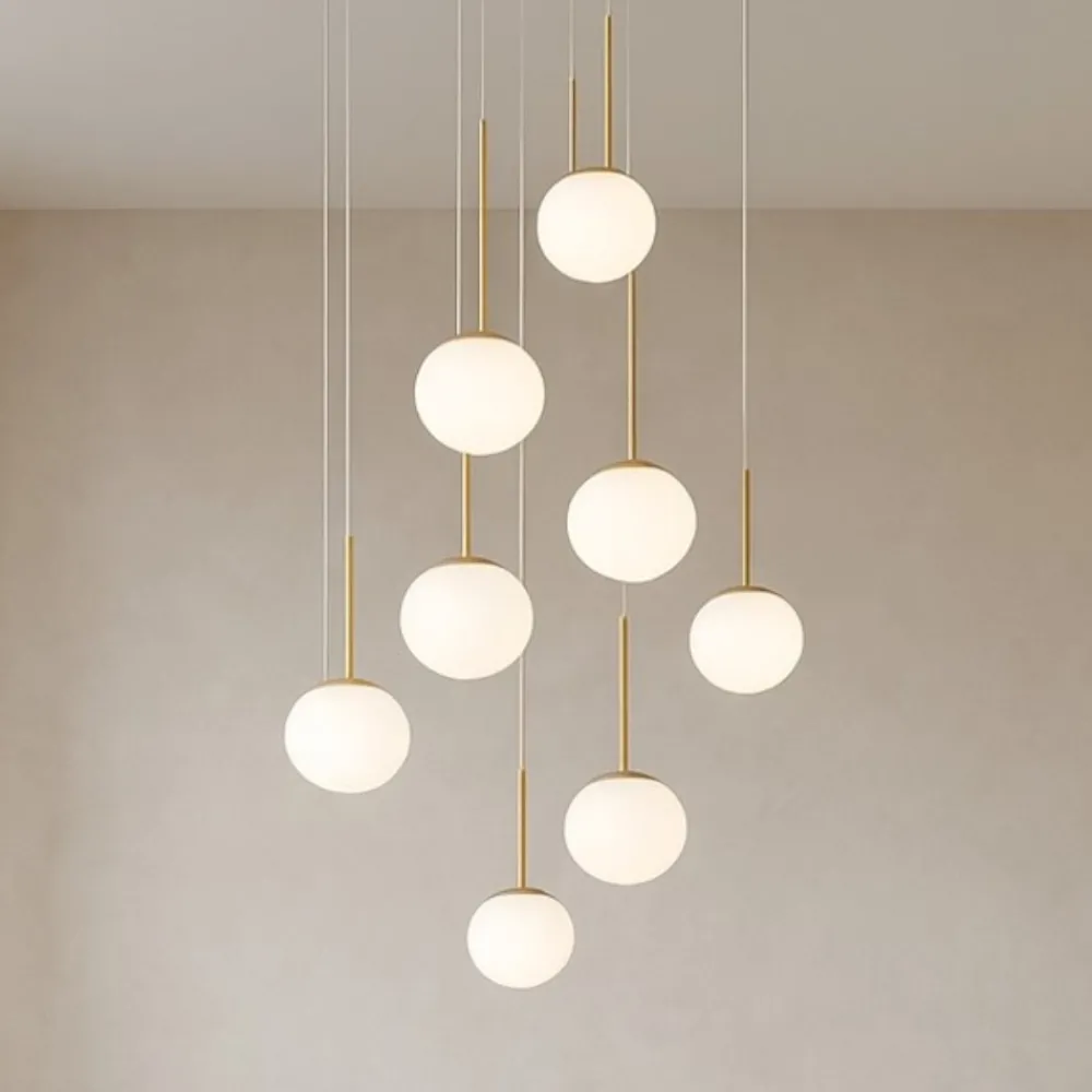 Lampadari Moderni-Ondaluce So jewel 8 lampadario oro sfere di vetro moderno
