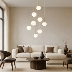 Lampadari Moderni-Ondaluce So jewel 8 lampadario oro sfere di vetro moderno