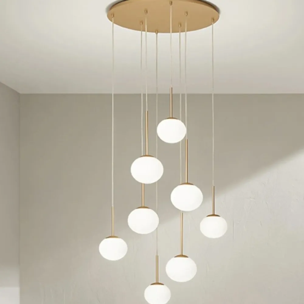Lampadari Moderni-Ondaluce So jewel 8 lampadario oro sfere di vetro moderno