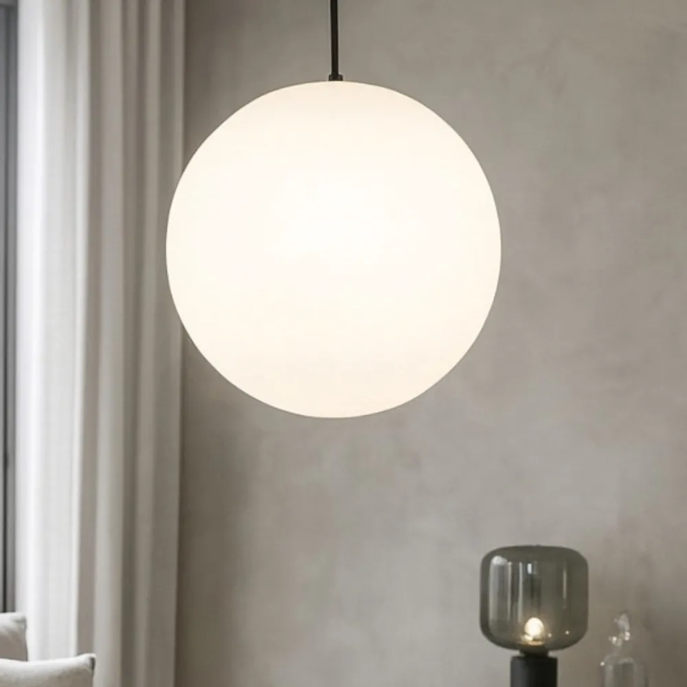 Lampadari Cucina-Ideal Lux Sole sp1 d50 lampadario da cucina boccia sfera bianca