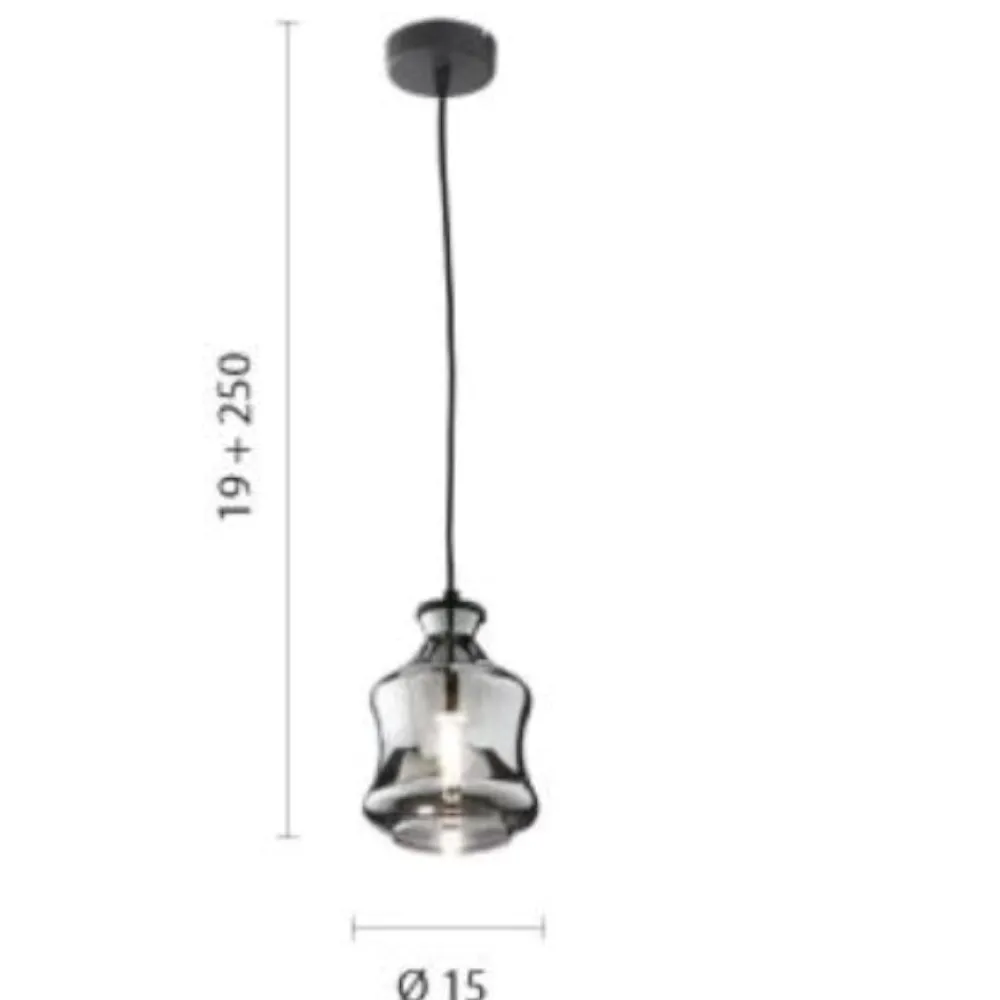 Lampade A Sospensione-Ondaluce So pin a lampada a sospensione per isola vetro ambra