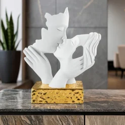 Soprammobili Moderni-Bongelli Preziosi Soprammobile design moderno coppia mani oro h23