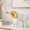 Soprammobili Moderni-Bongelli Preziosi Soprammobile elefante bianco oro 32x27cm design moderno
