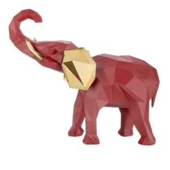 Soprammobili Moderni-Bongelli Preziosi Soprammobile elefante rosso oro 17x14cm design