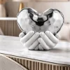 Soprammobili Moderni-Bongelli Preziosi Soprammobile mani cuore argento 25x25cm scultura
