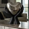 Soprammobili Moderni-Bongelli Preziosi Soprammobile mani nere cuore argento h31 moderno