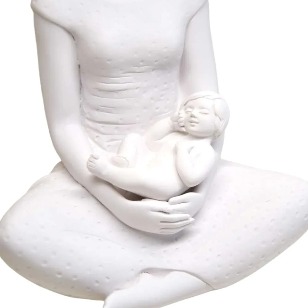 Soprammobili Moderni-Bongelli Preziosi Soprammobile maternita seduta bimbo bianco
