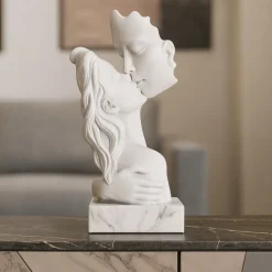 Soprammobili Moderni-Bongelli Preziosi Soprammobile moderno statuetta bacio bianco