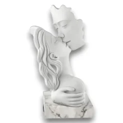 Soprammobili Moderni-Bongelli Preziosi Soprammobile moderno statuetta bacio bianco