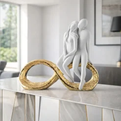 Soprammobili Moderni-Bongelli Preziosi Soprammobile moderno coppia infinito 25x23cm oro