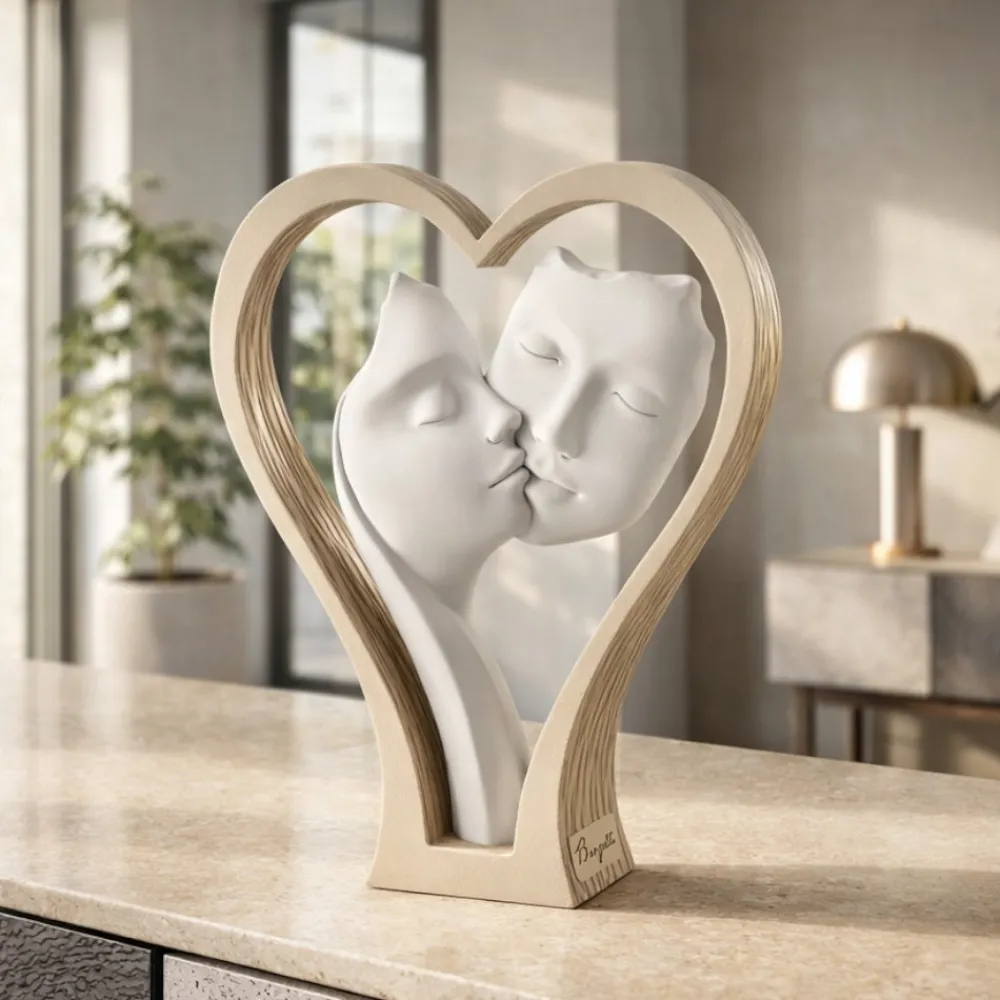 Soprammobili Moderni-Bongelli Preziosi Soprammobile moderno scultura cuore nocciola