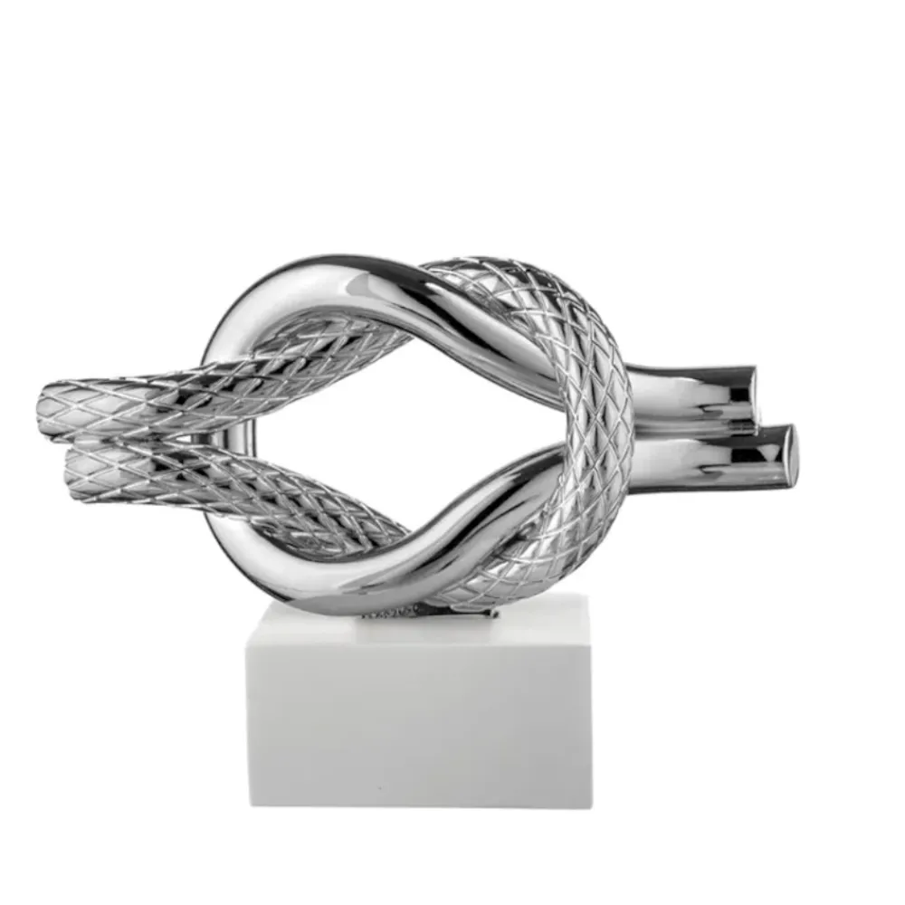 Soprammobili Moderni-Bongelli Preziosi Soprammobile nodo bianco argento 28x18cm