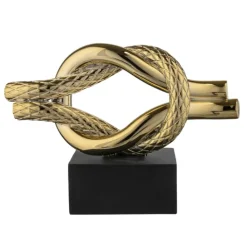Soprammobili Moderni-Bongelli Preziosi Soprammobile nodo nero oro 28x18cm moderno