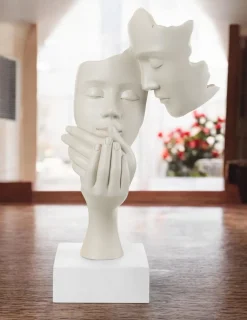 Soprammobili Moderni-Bongelli Preziosi Soprammobile scultura coppia face nocciola