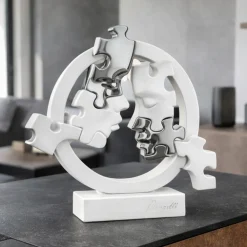 Soprammobili Moderni-Bongelli Preziosi Soprammobile scultura volti puzzle argento